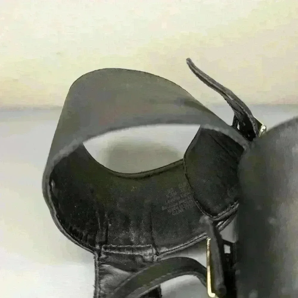 SAM EDELMAN Genette Gladiator Sandal Shoes Size 8.5 black/gold/brown - Picture 5 of 11